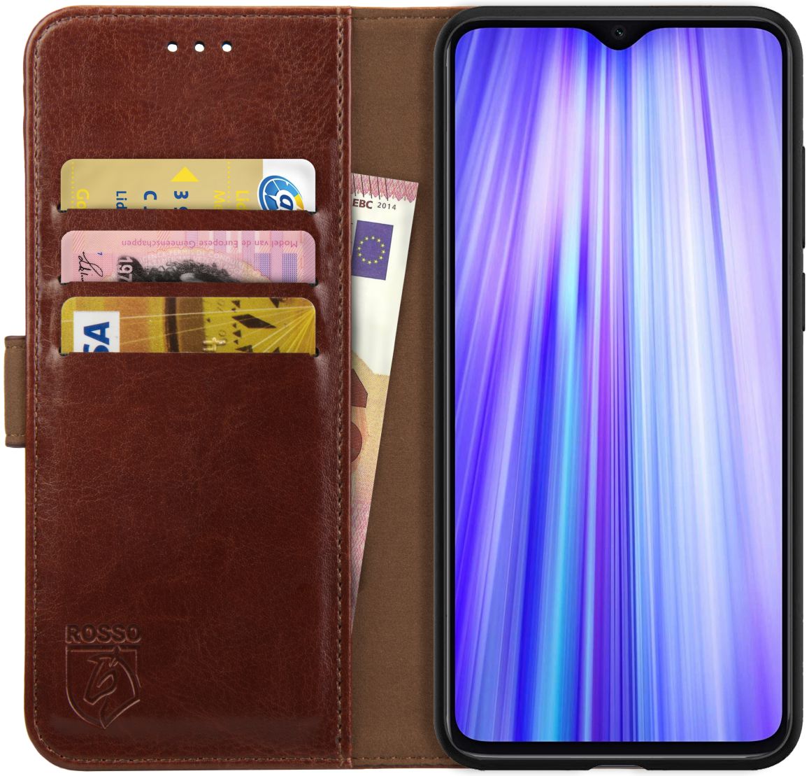 Rosso Element Xiaomi Redmi Note 8 Pro Hoesje Book Cover Bruin afbeelding 1