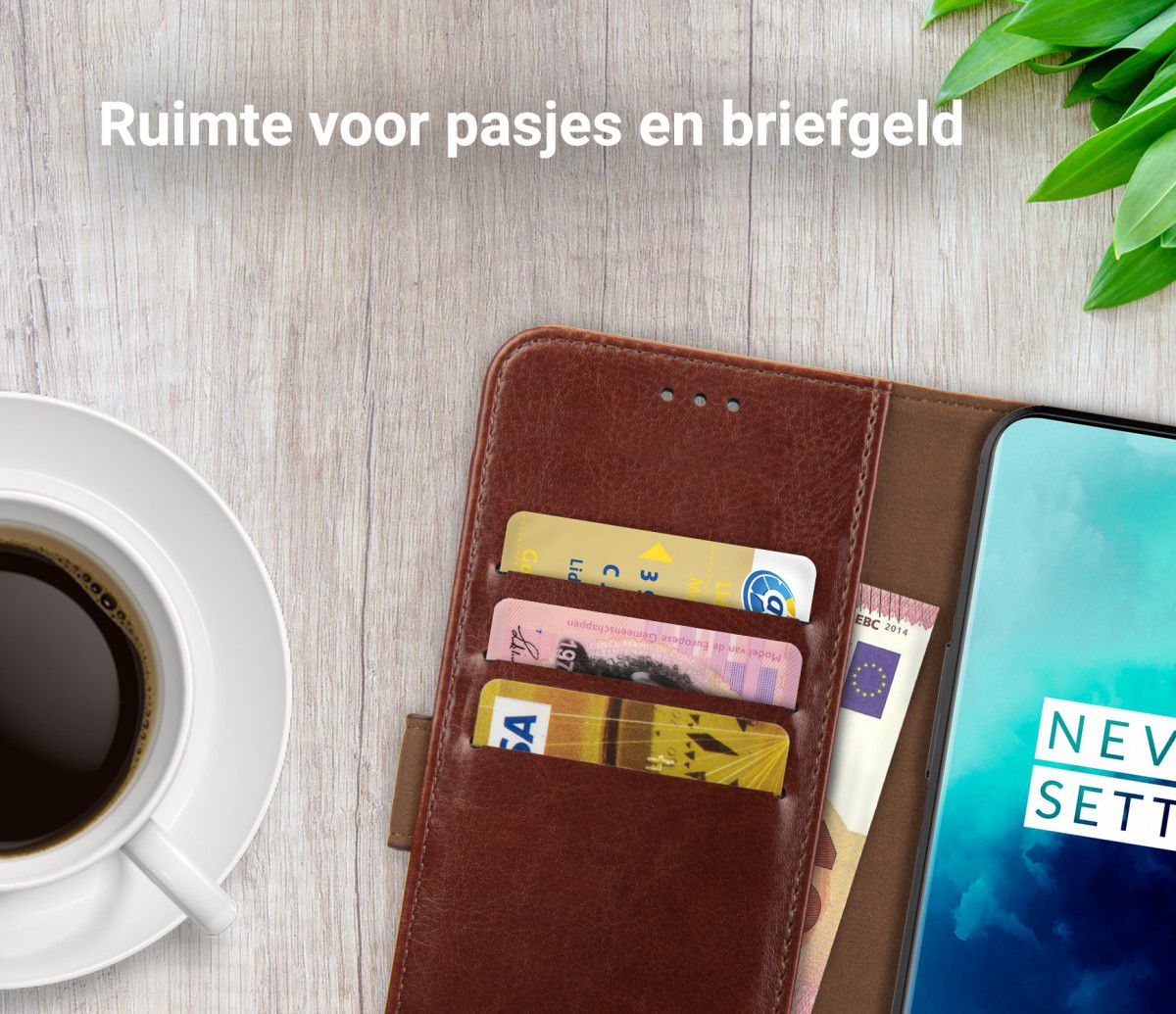 Rosso Element OnePlus 7T Pro Hoesje Book Cover Bruin afbeelding 9