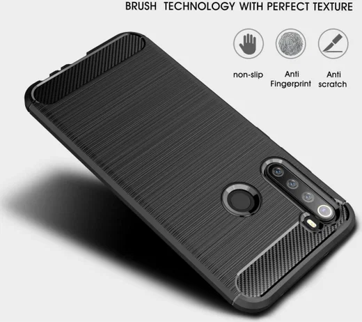 Xiaomi Redmi Note 8 Geborsteld TPU Hoesje Zwart afbeelding 7