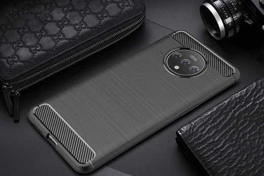 OnePlus 7T Geborsteld TPU Hoesje Zwart afbeelding 13