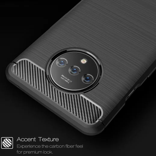 OnePlus 7T Geborsteld TPU Hoesje Zwart afbeelding 6