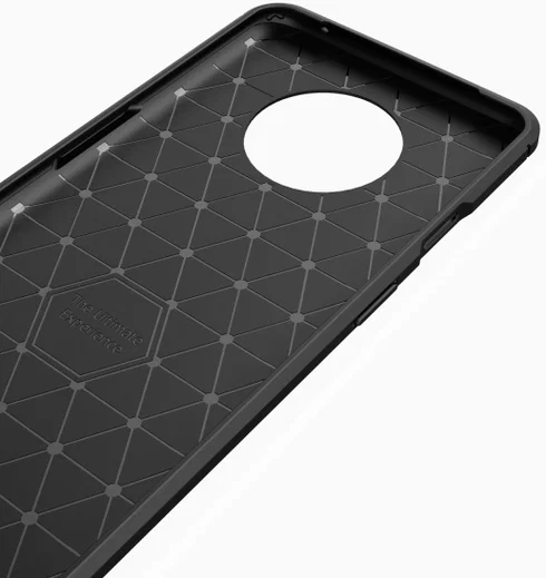 OnePlus 7T Geborsteld TPU Hoesje Zwart afbeelding 7