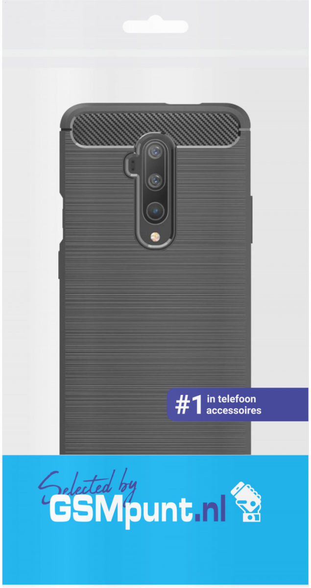 OnePlus 7T Pro Geborsteld TPU Hoesje Zwart afbeelding 4