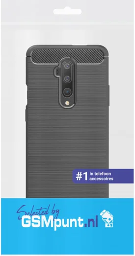 OnePlus 7T Pro Geborsteld TPU Hoesje Zwart afbeelding 4