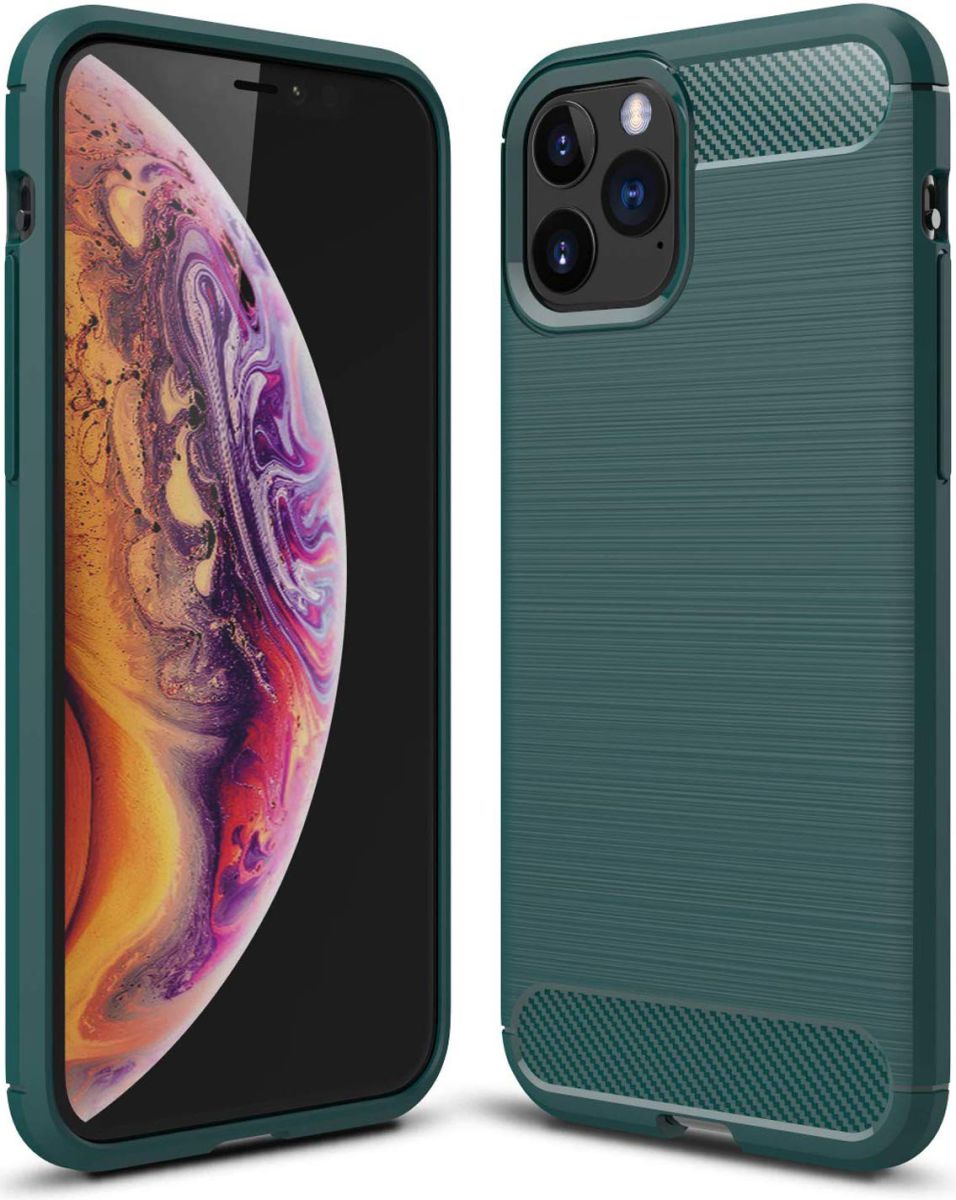 Apple iPhone 11 Pro Hoesje Geborsteld TPU Midnight Green afbeelding 1