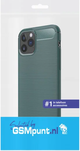 Apple iPhone 11 Pro Hoesje Geborsteld TPU Midnight Green afbeelding 2
