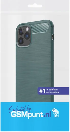 Apple iPhone 11 Pro Max Geborsteld TPU Hoesje Midnight Green afbeelding 4