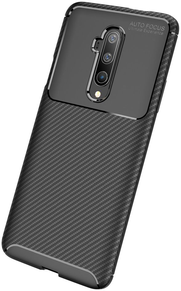 OnePlus 7T Pro Siliconen Carbon Hoesje Zwart afbeelding 6