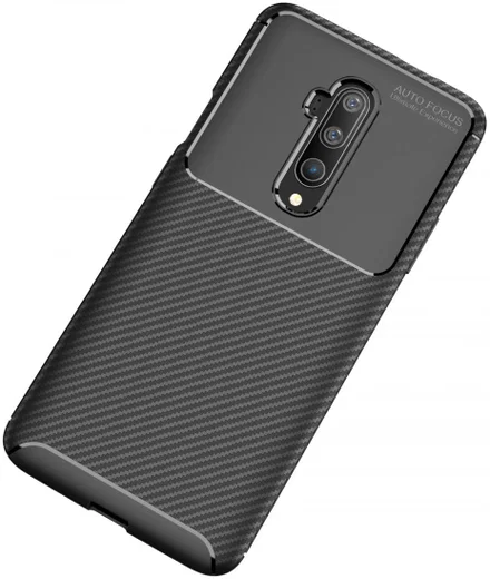OnePlus 7T Pro Siliconen Carbon Hoesje Zwart afbeelding 7