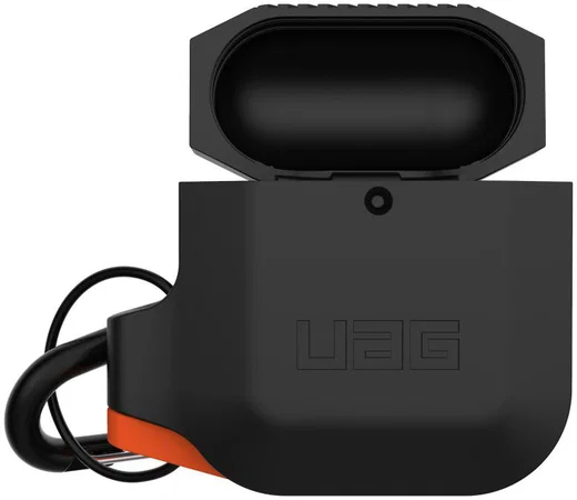 Urban Armor Gear Apple AirPods Hoesje Siliconen Zwart/Oranje afbeelding 5