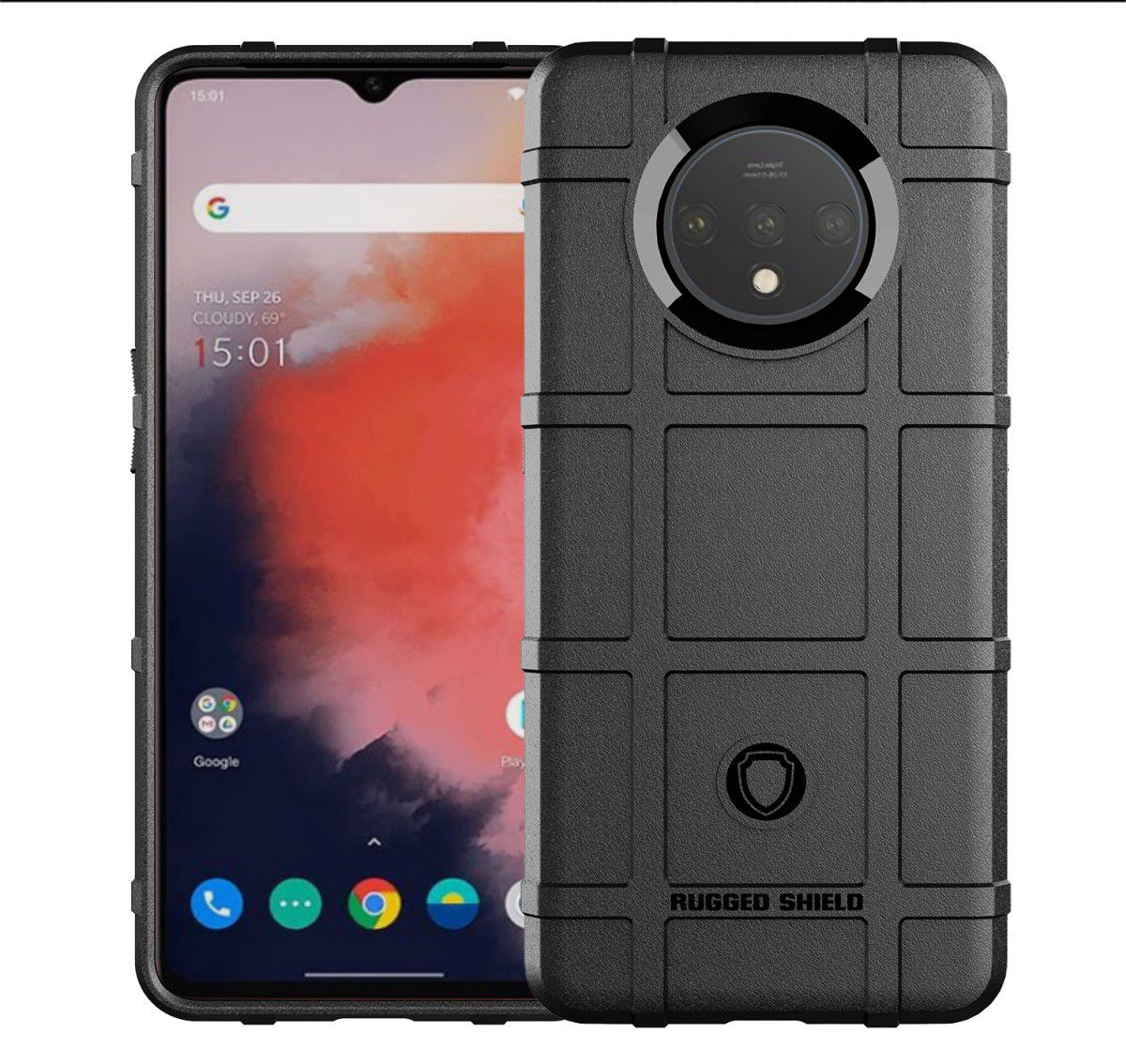OnePlus 7T Anti-Shock TPU Backcover Zwart afbeelding 9