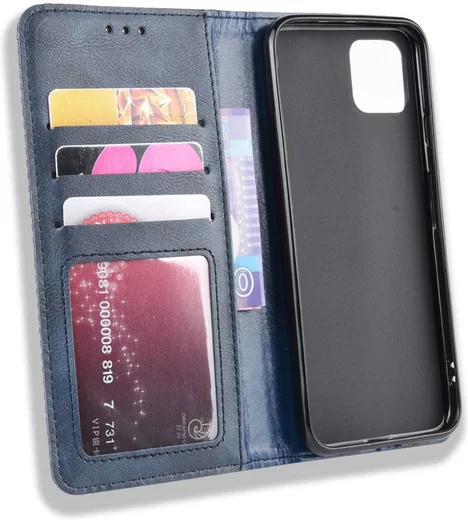 Google Pixel 4 Vintage Portemonnee Hoesje Blauw afbeelding 4