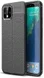 Google Pixel 4 Hoesje met Lederen Coating Zwart afbeelding 1