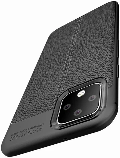 Google Pixel 4 Hoesje met Lederen Coating Zwart afbeelding 10