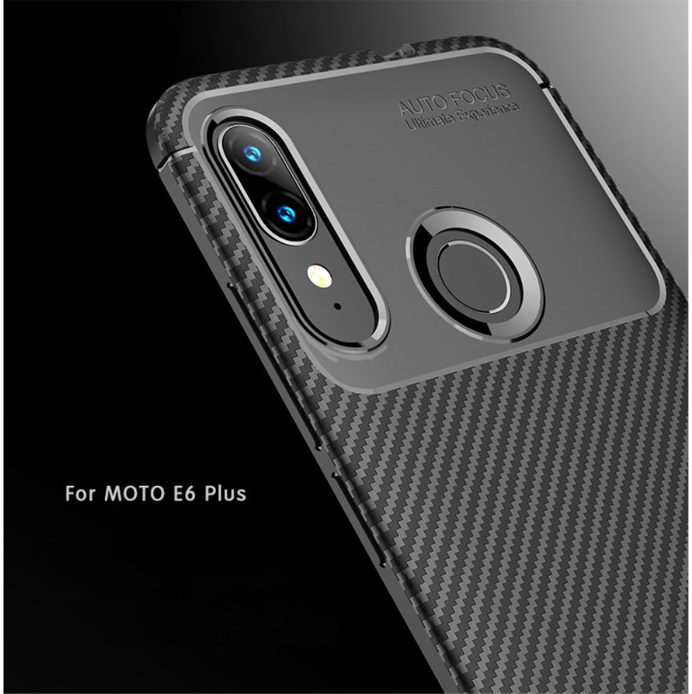 Motorola Moto E6s / E6 Plus Siliconen Carbon Hoesje Zwart afbeelding 13
