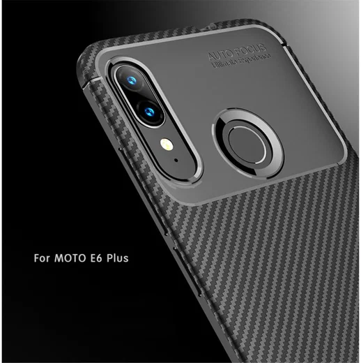 Motorola Moto E6s / E6 Plus Siliconen Carbon Hoesje Zwart afbeelding 13