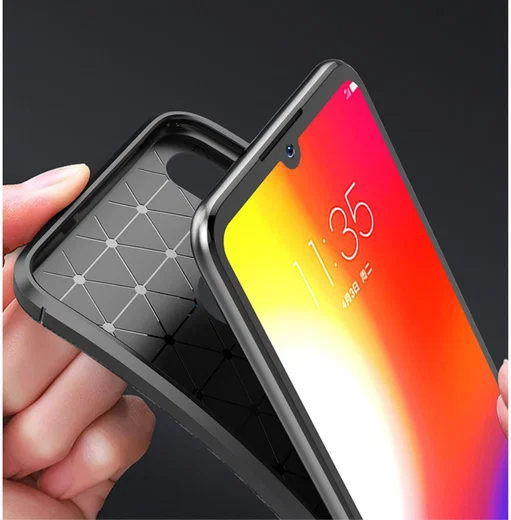 Motorola Moto E6s / E6 Plus Siliconen Carbon Hoesje Zwart afbeelding 18