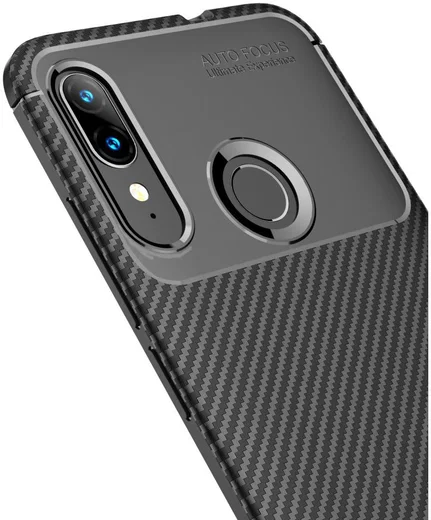 Motorola Moto E6s / E6 Plus Siliconen Carbon Hoesje Zwart afbeelding 5