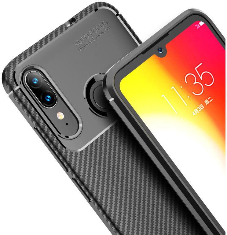 Motorola Moto E6s / E6 Plus Siliconen Carbon Hoesje Zwart afbeelding 8