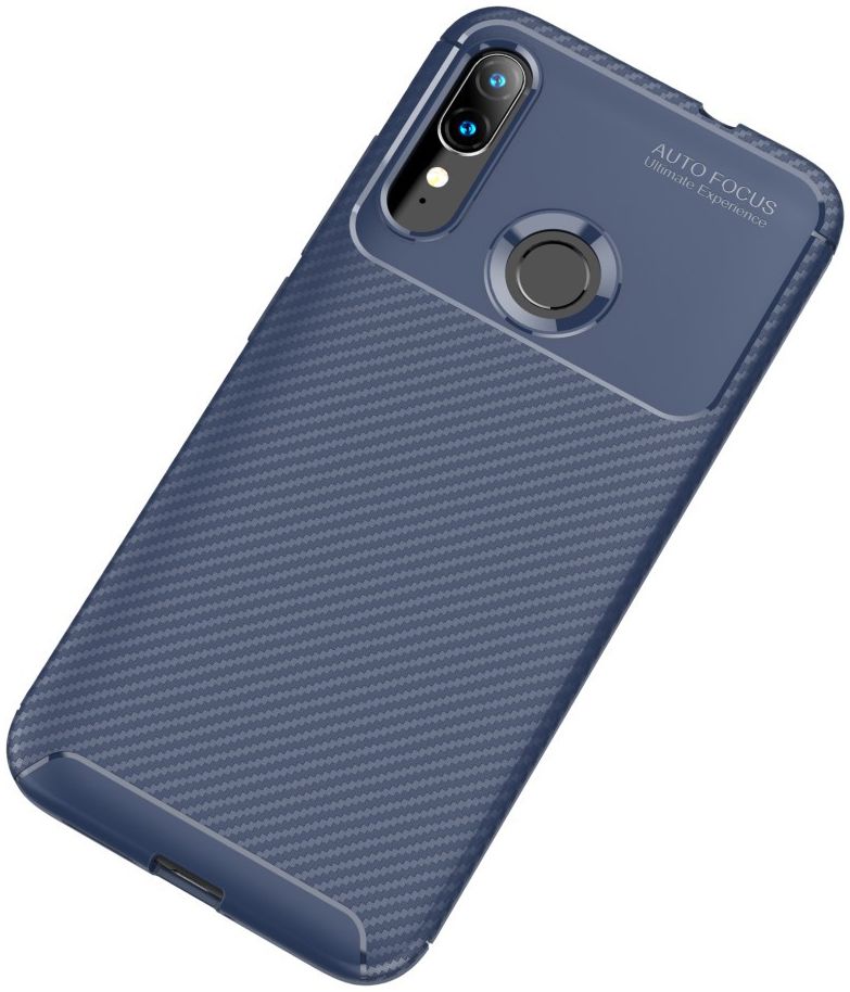 Motorola Moto E6s / E6 Plus Siliconen Carbon Hoesje Blauw afbeelding 2