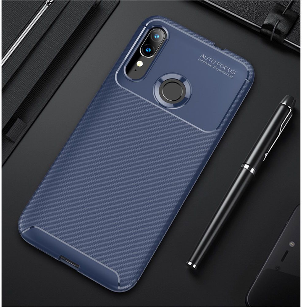 Motorola Moto E6s / E6 Plus Siliconen Carbon Hoesje Blauw afbeelding 4