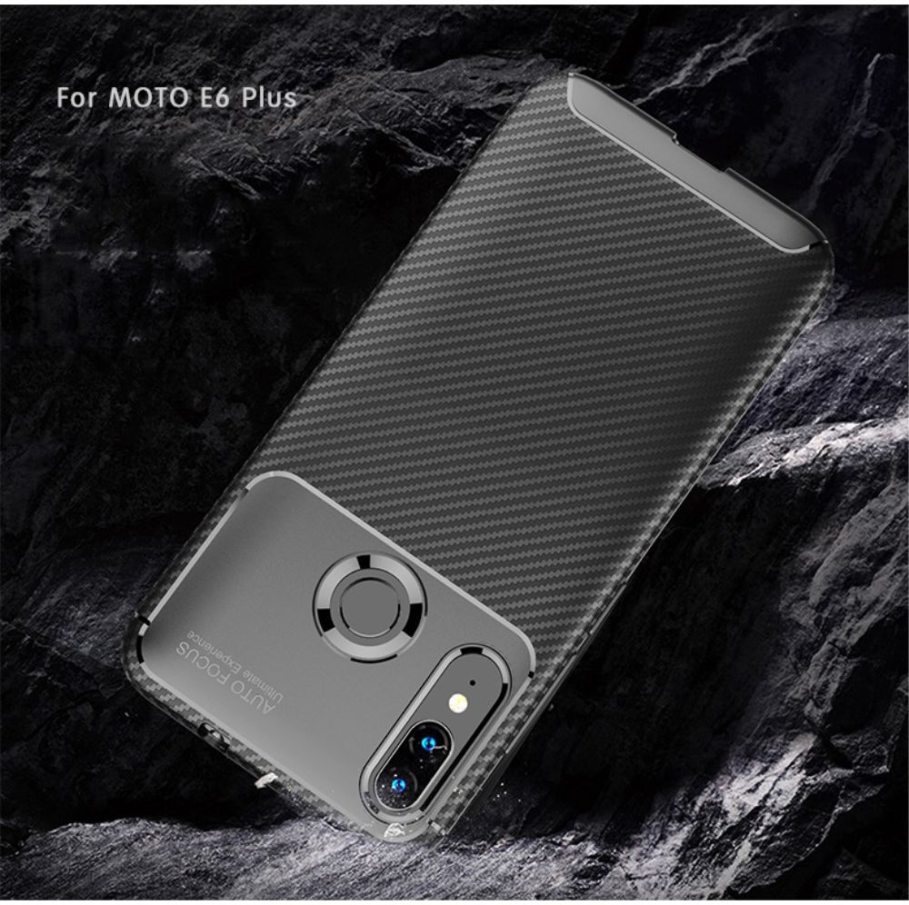 Motorola Moto E6s / E6 Plus Siliconen Carbon Hoesje Blauw afbeelding 8