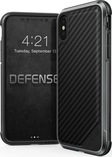 Raptic Lux Apple iPhone XS / X Hoesje Carbon Fiber Zwart afbeelding 1