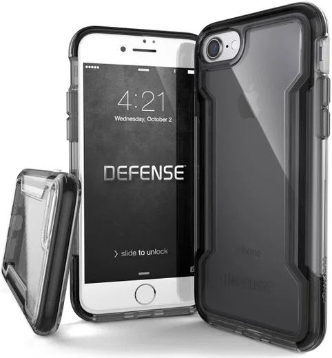 Raptic Clear iPhone 7/8/SE (2020/2022) Hoesje Transparant Zwart afbeelding 1