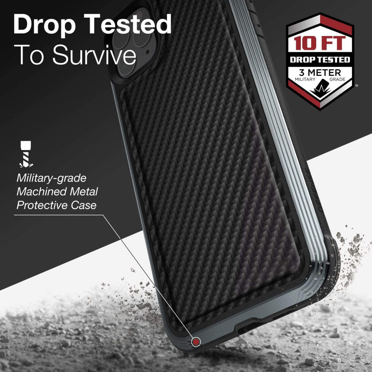 Raptic Lux Apple iPhone 11 Pro Max Hoesje Carbon Fiber Zwart afbeelding 13
