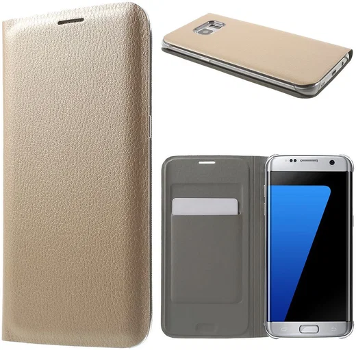 Samsung Galaxy S7 Edge Wallet Cover Goud afbeelding 1