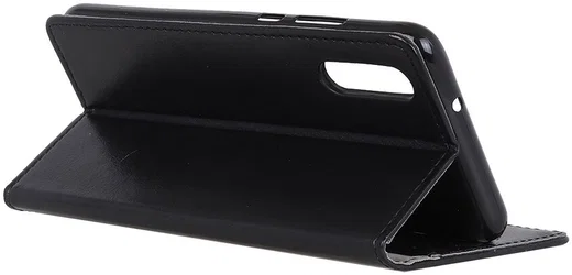 Sony Xperia 5 Litchi Skin Portemonnee Hoesje Zwart afbeelding 3
