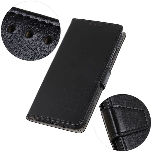 Sony Xperia 5 Litchi Skin Portemonnee Hoesje Zwart afbeelding 8