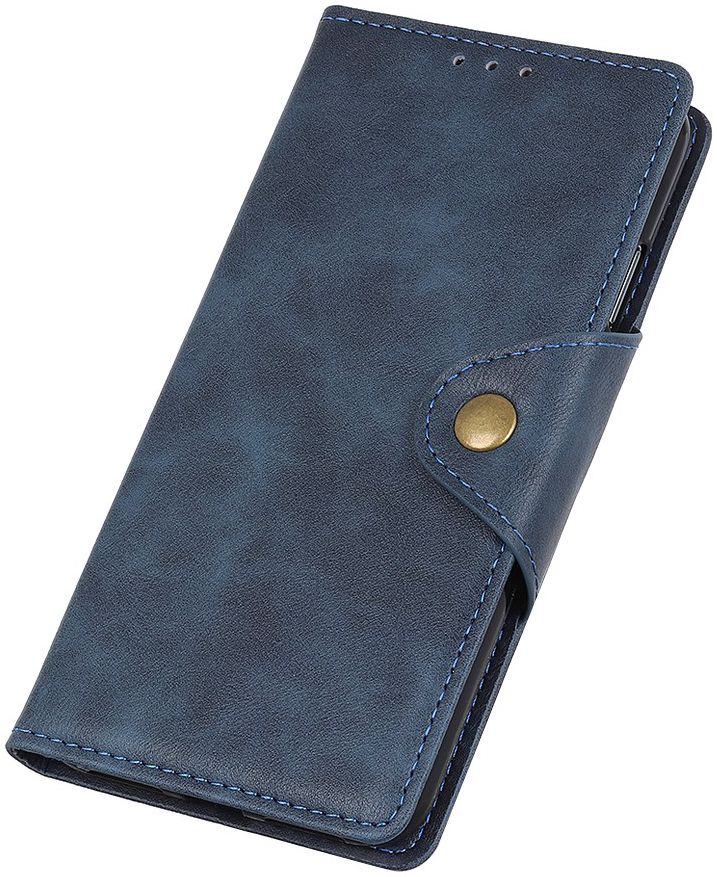 Sony Xperia 5 Vintage Portemonnee Hoesje met Drukknoop Sluiting Blauw afbeelding 12