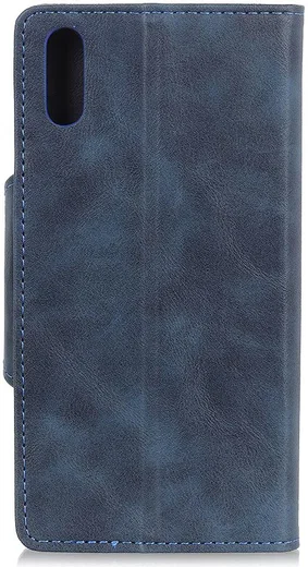 Sony Xperia 5 Vintage Portemonnee Hoesje met Drukknoop Sluiting Blauw afbeelding 2
