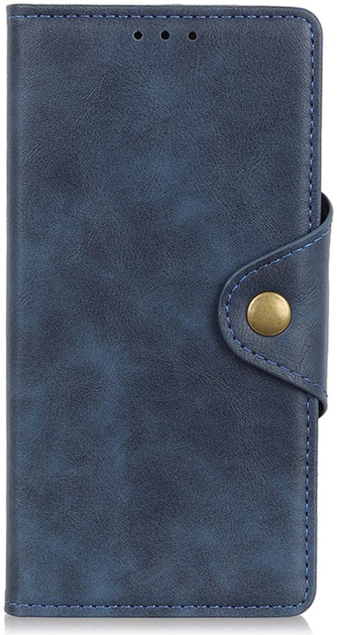 Sony Xperia 5 Vintage Portemonnee Hoesje met Drukknoop Sluiting Blauw afbeelding 6