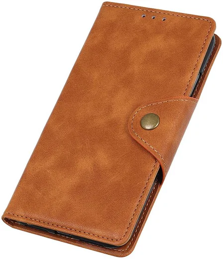 Sony Xperia 5 Vintage Portemonnee Hoesje met Drukknoop Sluiting Bruin afbeelding 9