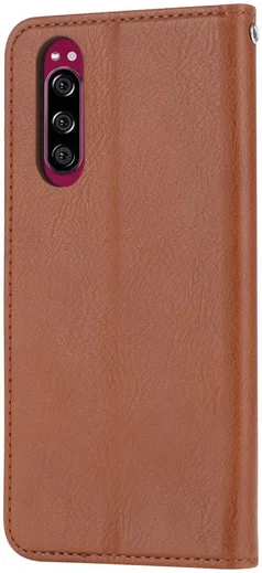 Sony Xperia 5 Stijlvol Luxe Portemonnee Hoesje Bruin afbeelding 3