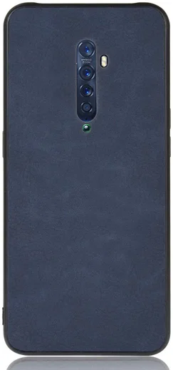 Oppo Reno 2 Hoesje met Kunstleer Coating Blauw afbeelding 1