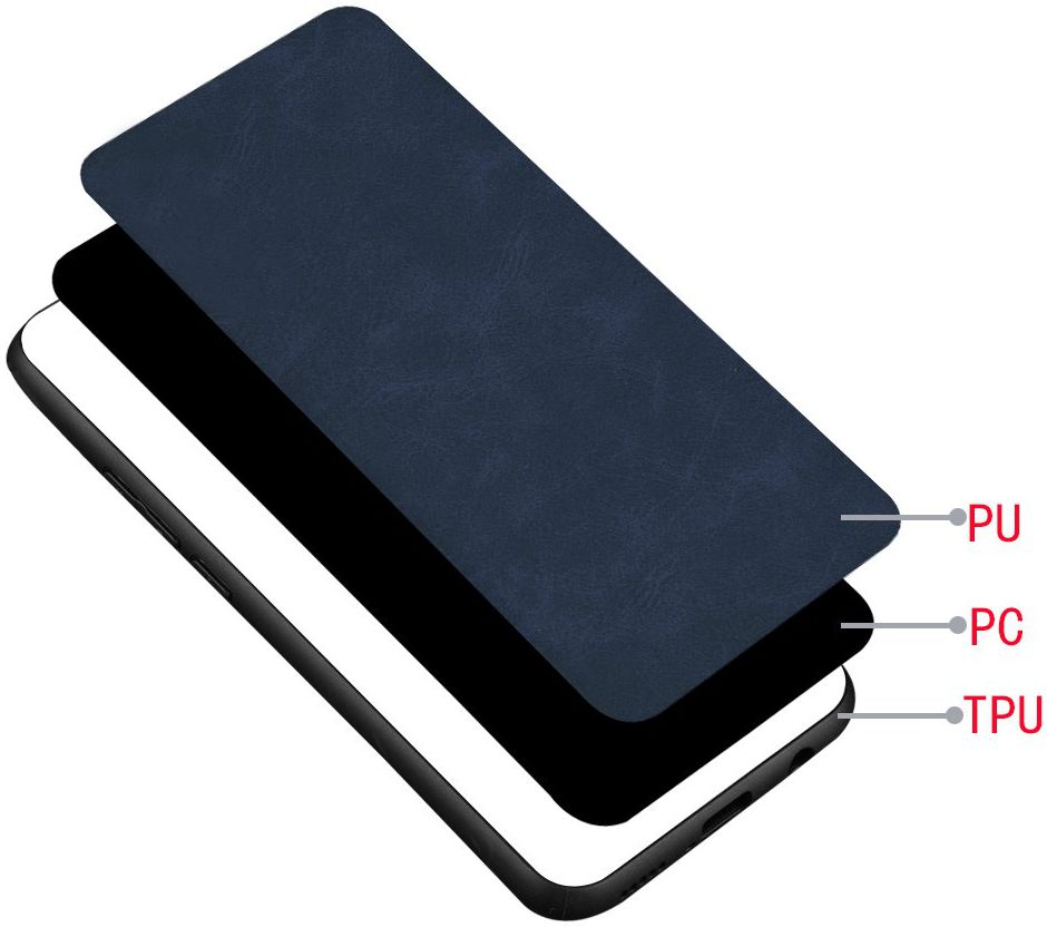 Oppo Reno 2 Hoesje met Kunstleer Coating Blauw afbeelding 3