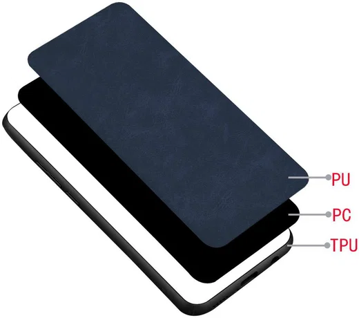 Oppo Reno 2 Hoesje met Kunstleer Coating Blauw afbeelding 3