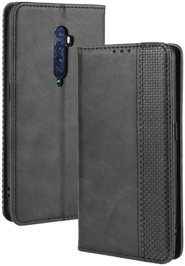Oppo Reno 2 Stijlvol Vintage Portemonnee Hoesje Zwart afbeelding 1