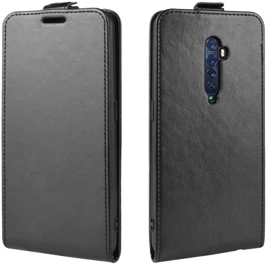 Oppo Reno 2 Verticaal Flip Hoesje Zwart afbeelding 1