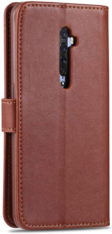 AZNS Oppo Reno 2 Portemonnee Stand Hoesje Coffee afbeelding 5