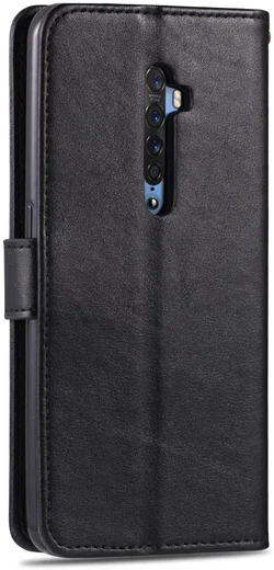 AZNS Oppo Reno 2 Portemonnee Stand Hoesje Zwart afbeelding 4