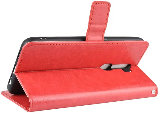 Oppo A5 / A9 (2020) Crazy Horse Portemonnee Hoesje Rood afbeelding 5