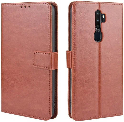 Oppo A5 / A9 (2020) Crazy Horse Portemonnee Hoesje Bruin afbeelding 6