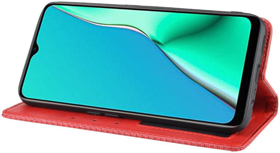 Oppo A5 / A9 (2020) Retro Stijl Kunstleren Portemonnee Hoesje Rood afbeelding 7