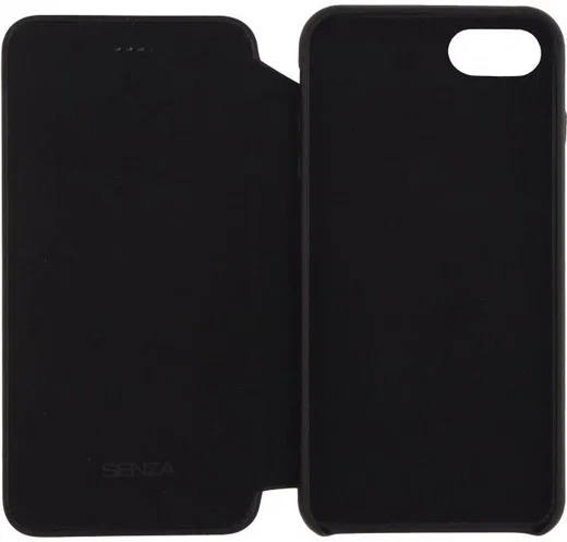 Senza Pure Apple iPhone SE (2020) Hoesje Dun Leren Wallet Case Zwart afbeelding 4