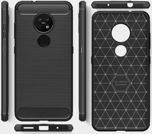 Nokia 6.2 / 7.2 Geborsteld TPU Hoesje Zwart afbeelding 7