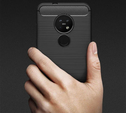 Nokia 6.2 / 7.2 Geborsteld TPU Hoesje Zwart afbeelding 9